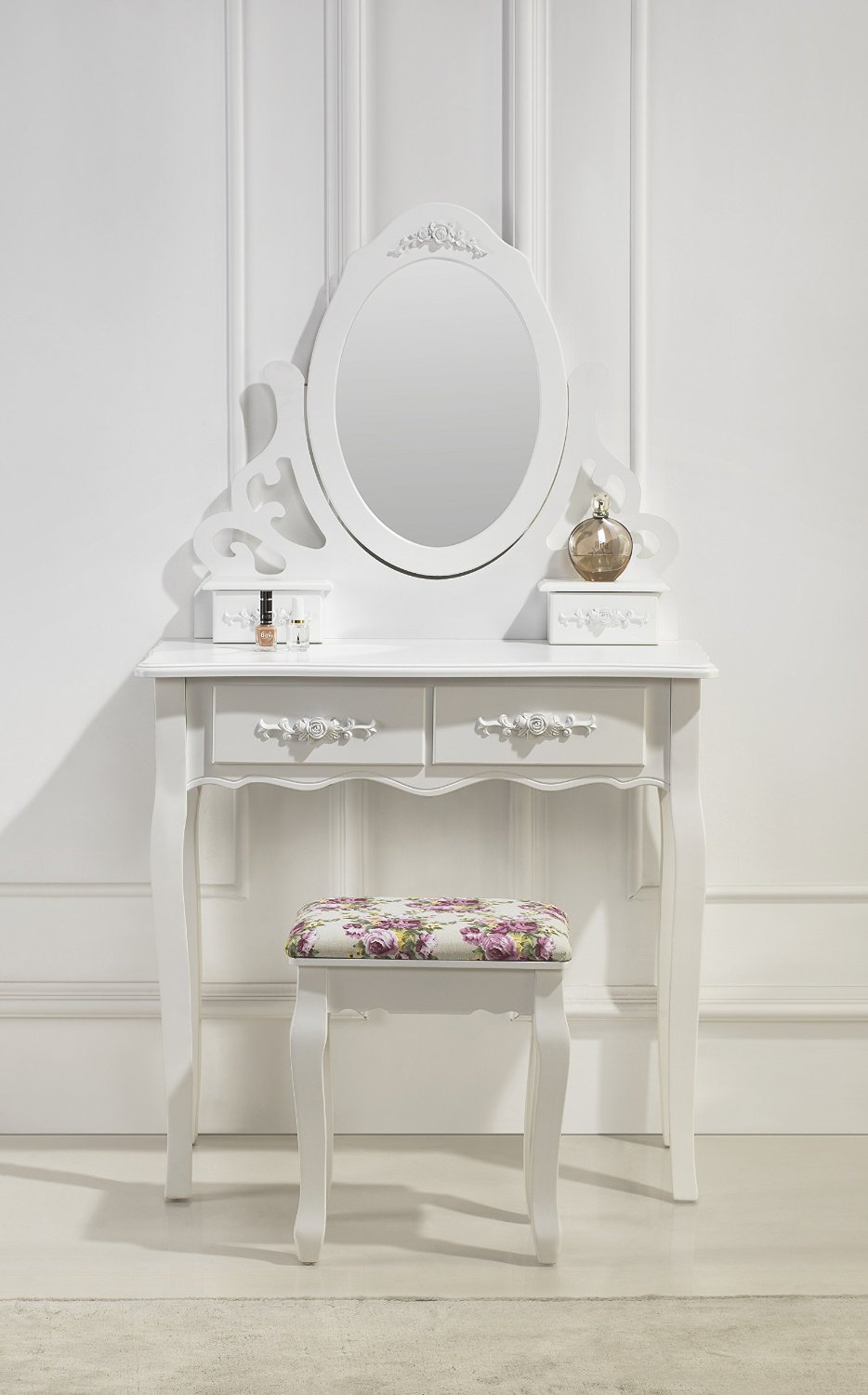 Magnifique coiffeuse avec miroir siège et tiroirs – table de ...