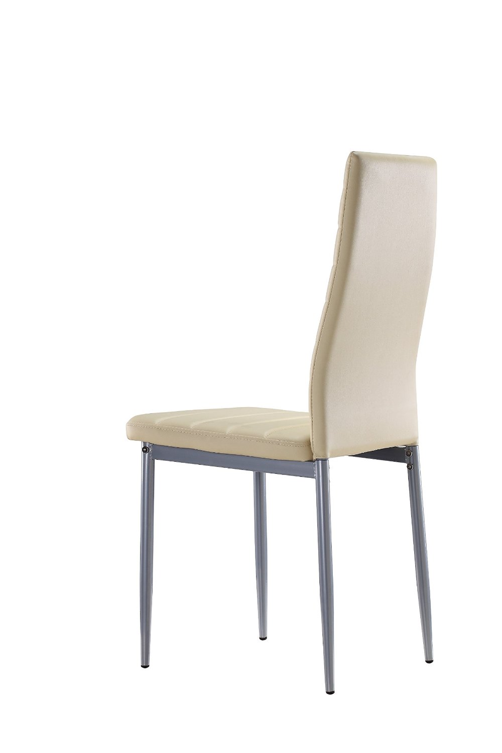 Lot de 6 chaises design couleur beige en simili cuire style ...