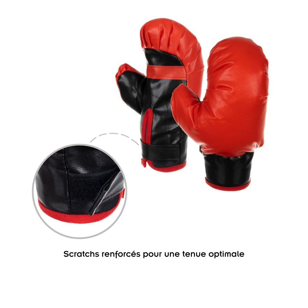 Set de boxe punching ball avec sac de frappe et gants. Hauteur
