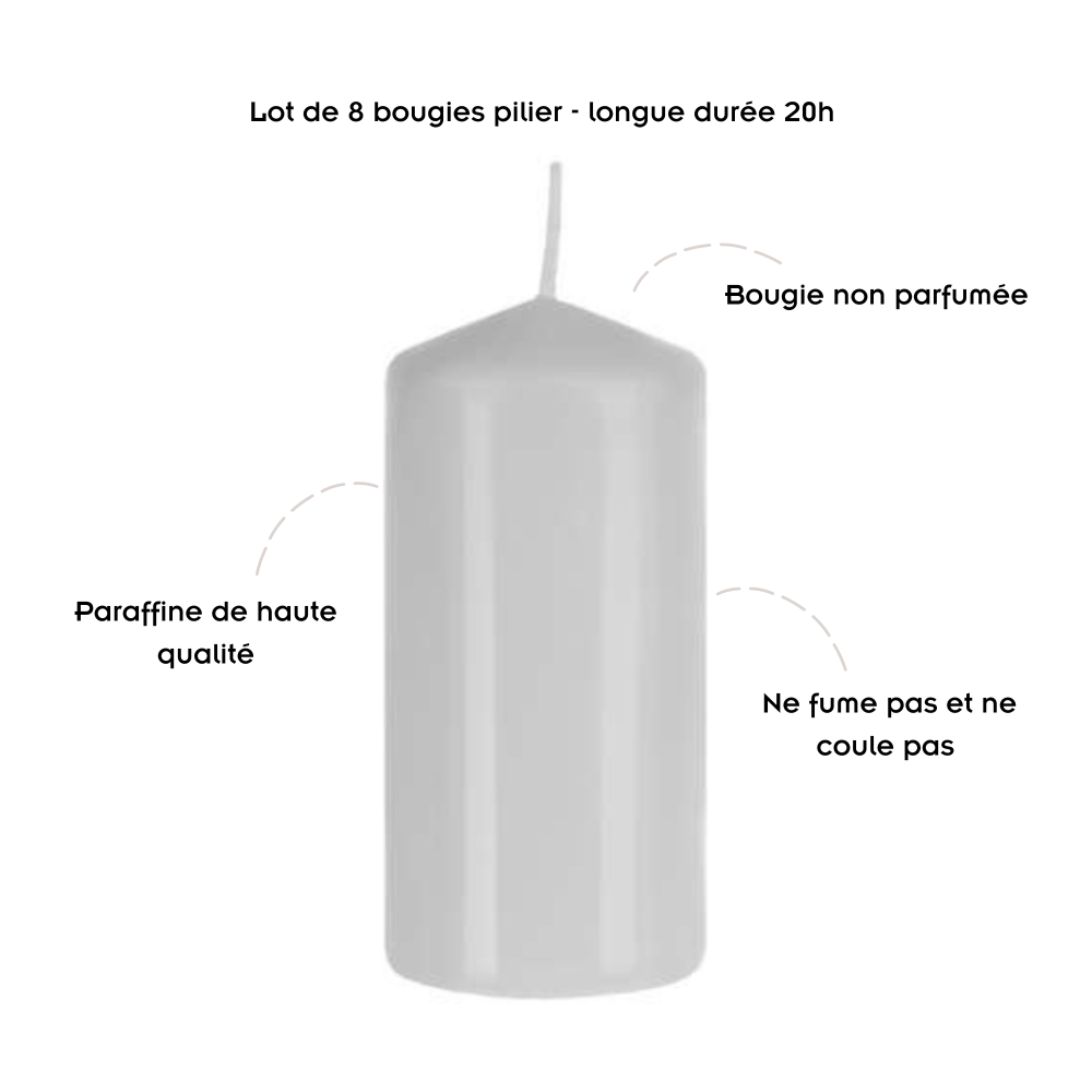 Bougies à Huile de Paraffine 24 Heures - Pack 72 Recharges 
