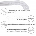 SIMI rail de tringle de plafond en PVC avec les glissières 120 Simple droit