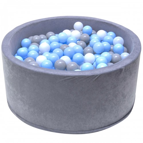 Piscine gris balles bleues