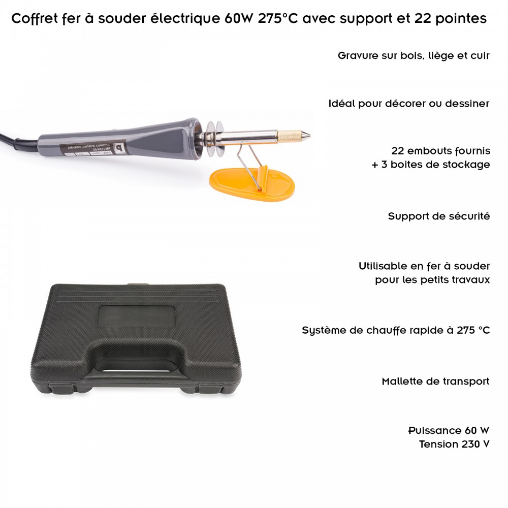 Kit de Pyrogravure, Fer à Souder Kit Electrique, 60W 220500