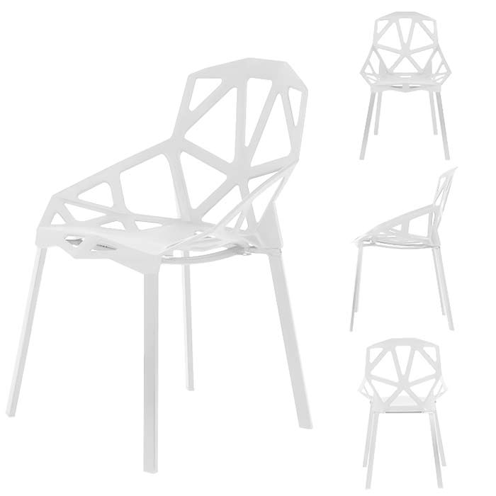 lot chaises blanches