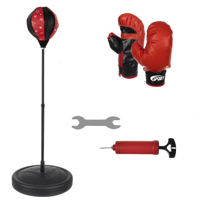 PIO Set de boxe punching ball avec sac de frappe et gants au