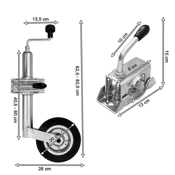 Collier de fixation pour roue jockey sur remorque - Accessoire Remorque